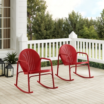 Crosley Griffith 2-piece Rocking Chair Set, Bright Red, large
