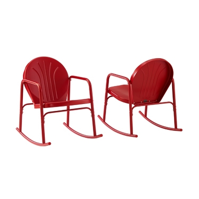 Crosley Griffith 2-piece Rocking Chair Set, Bright Red, large