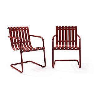 Crosley Gracie 2-piece Stainless Steel Chair Set, Red, large