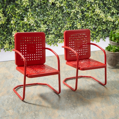 Crosley Bates 2-piece Chair Set, Red, large