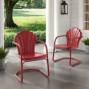 Crosley Tulip 2-piece Chair Set, Red, rollover
