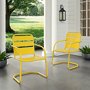 Crosley Brighton 2-piece Chair Set, Yellow, rollover