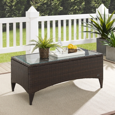 Crosley Kiawah Outdoor Wicker Coffee Table, , rollover