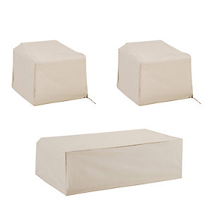 Crosley 3-piece Furniture Cover Set, Beige, rollover