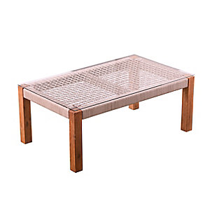 Southern Enterprises Channa Outdoor Glass-Top Cocktail Table, , large
