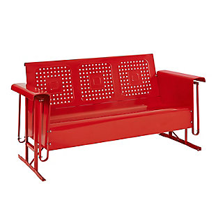 Crosley Bates Outdoor Sofa Glider, Red, large