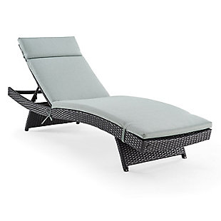 Crosley Biscayne Outdoor Wicker Chaise Lounge, Green, large