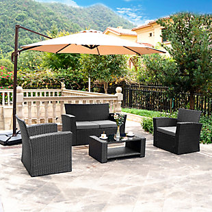 Blackwell 4-piece Outdoor Patio Sofa Set With Cushions, Gray, rollover