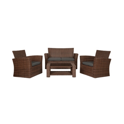 Brownwell 4-piece Outdoor Patio Sofa Set With Cushions, Gray, large