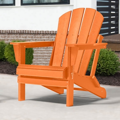 Westin Outdoor Folding Outdoor Poly Adirondack Chair, Orange, large