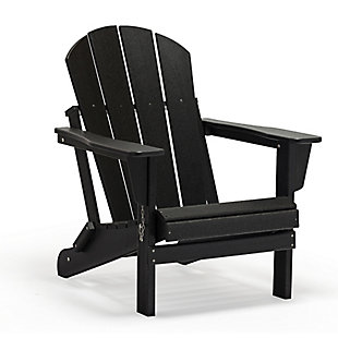 Westin Outdoor  Folding Outdoor Poly Adirondack Chair, Black, rollover