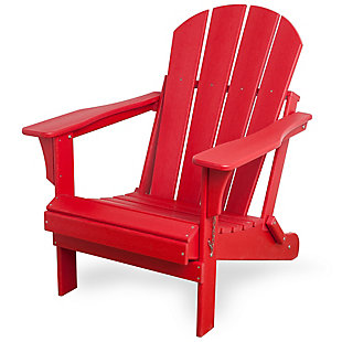 Westin Outdoor  Folding Outdoor Poly Adirondack Chair, Red, rollover