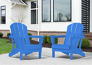 Westin Outdoor  Folding Outdoor Poly Adirondack Chair, Blue, rollover