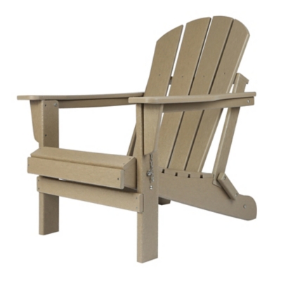 Westin Outdoor Folding Outdoor Poly Adirondack Chair, Beige, large