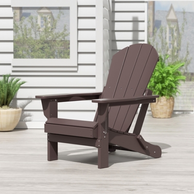 Westin Outdoor  Folding Outdoor Poly Adirondack Chair, Brown, large