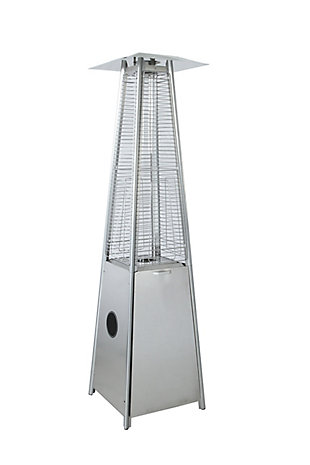 Aidan Outdoor Pyramid Propane Patio Heater, Silver, large