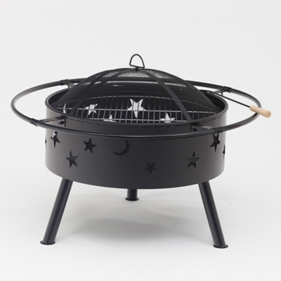 Westin Star & Moon Steel Wood Burning Round Fire Pit, , rollover