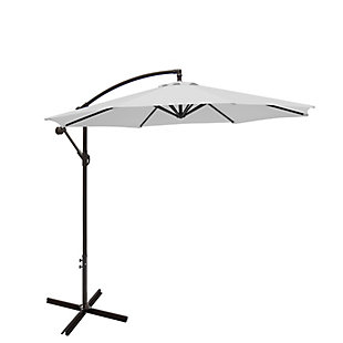 Henley 10' Outdoor Cantilever Hanging Patio Umbrella, White, large