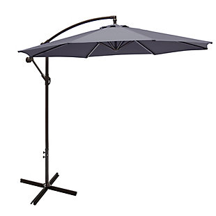 Henley 10' Outdoor Cantilever Hanging Patio Umbrella, Gray, large