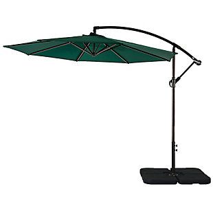 Westin Outdoor 10-Ft Cantiliver Umbrella and Base Weight Set, Dark Green, large