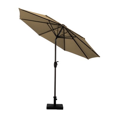 Westin Outdoor 9-Ft Market Patio Umbrella with 60 lb. Concrete Base Included, Brown, rollover