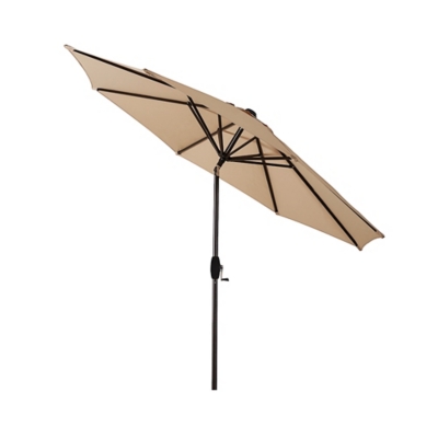 Belmont 9' Outdoor Patio Table Umbrella With Tilt And Crank, Beige, large