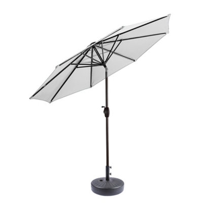 Westin Outdoor 9-Ft Market Patio Umbrella with Black Fillable Base Weight, White, large