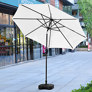 Westin Outdoor 9-Ft Market Patio Umbrella with Square Fillable Weight Base, White, rollover