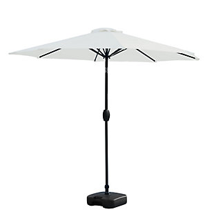 Westin Outdoor 9-Ft Market Patio Umbrella with Square Fillable Weight Base, White, large