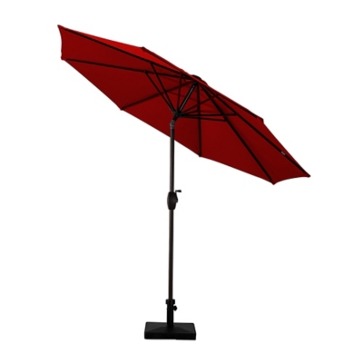 Westin Outdoor 9-Ft Market Patio Umbrella with Decorative Base, Red, large