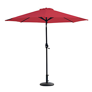 Westin Outdoor 9-Ft Market Patio Umbrella with Round Resin Base, Red, large