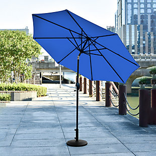 Westin Outdoor 9-Ft Market Patio Umbrella with Round Resin Base, Royal Blue, rollover