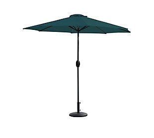 Westin Outdoor 9-Ft Market Patio Umbrella with Round Resin Base, Dark Green, large