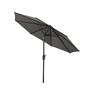 Belmont 9' Outdoor Patio Table Umbrella With Tilt And Crank, Gray, large