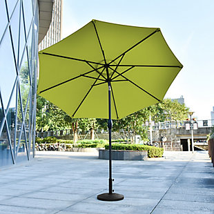 Westin Outdoor 9-Ft Market Patio Umbrella with Decorative Base, Green, rollover