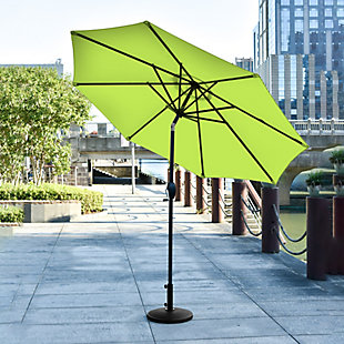 Westin Outdoor 9-Ft Market Patio Umbrella with Round Resin Base, Green, rollover