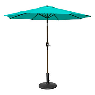 Westin Outdoor 9-Ft Market Patio Umbrella with Round Resin Base, Blue, large