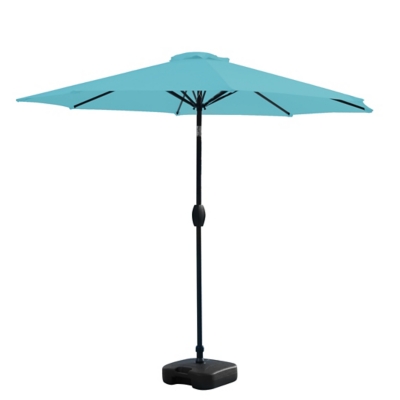 Westin Outdoor 9-Ft Market Patio Umbrella with Square Fillable Weight Base, Blue, large