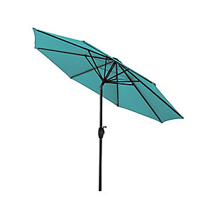 Belmont 9' Outdoor Patio Table Umbrella With Tilt And Crank, Turquoise, large