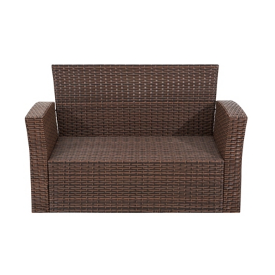 Brownwell 4-piece Outdoor Patio Sofa Set With Cushions, Orange, large