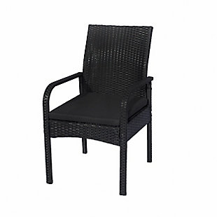 The sleek and durable 3-piece rattan wicker outdoor furniture set is ideal to transform any al fresco space into a stunning retreat. Crafted with all-weather resin woven wicker, this beautiful outdoor seating set incorporates a strong steel frame able to support up to 300 lbs. per seat. The included padded cushions are made from fade-resistant all-weather fabric for comfort and long-lasting enjoyment.Set of 3 (includes 2 arm chairs and coffee table) | Made with durable steel/pe rattan wicker-like frame | Seat cushions upholstered in polyester fabric | Water resistant and uv protected | Assembly required