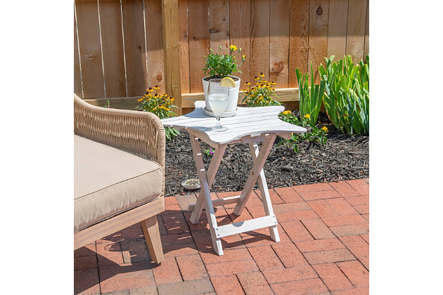 Austin Outdoor Whitewash Folding Table, Outdoor Furniture Austin Going Out Of Business