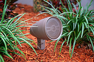 A resounding favorite, this outdoor audio system is right in tune with your way of living. Quality crafted with components made to withstand the harshest weather conditions, this landscape audio system is designed to work well with most 2-channel receivers or amplifiers and includes four satellite speakers and one dual voice coil subwoofer. The system can be expanded by combining with an additional RED ATOM RED4LAND landscape audio system.5-piece set | Made of metal in black finish | 10" dual voice coil long throw driver | Polypropylene waterproof cone with rubber surround | 4" polypropylene waterproof cone with rubber surround | Power handling: 200w rms/400w max @ 8Ω | Made of ASA material that will withstand the harshest weather conditions | Comes with 11" ground stake | Assembly required