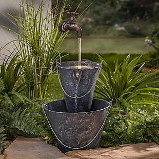 Gerson International 23.6" Outdoor Electric Antique Pail Water Fountain, , rollover