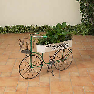 Gerson International 37.2" Outdoor Metal Antique Garden Bicycle Planter, , large