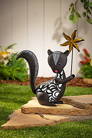 Gerson International 19.29" Outdoor Solar Cute Skunk With Star Wand, , rollover