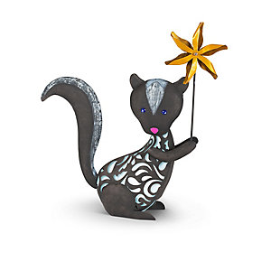 Gerson International 19.29" Outdoor Solar Cute Skunk With Star Wand, , large