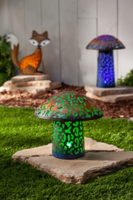 Gerson International 17.5" Outdoor Solar Lighted Garden Meadow Mushroom, , large