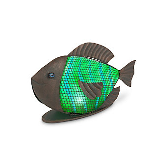 Gerson International 11" Outdoor Solar Lighted Garden Meadow Mesh Fish, , large