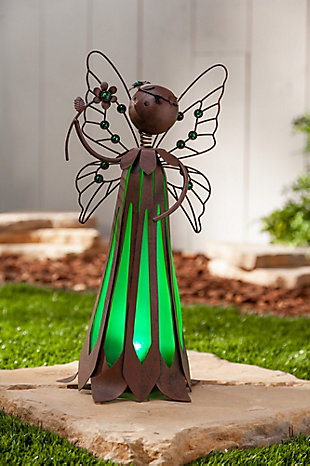 Gerson International 15.75" Outdoor Solar Lighted Garden Meadow Garden Fairy (set Of 2), , large